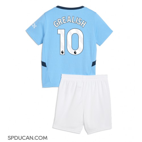 Dječji Nogometni Dres Manchester City Jack Grealish #10 Domaci 2024-25 Kratak Rukav (+ Kratke hlače)